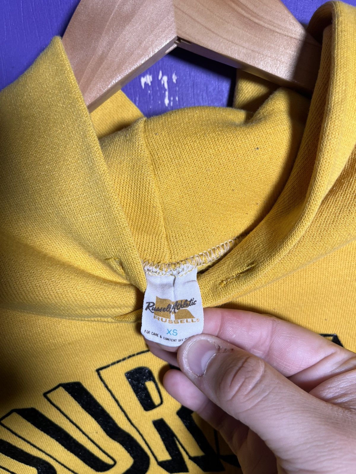 Russell Athletic × Vintage Vintage 70s Russell athletic Purdue spellout hoodie Size US XS / EU 42 / 0 - 4 Thumbnail