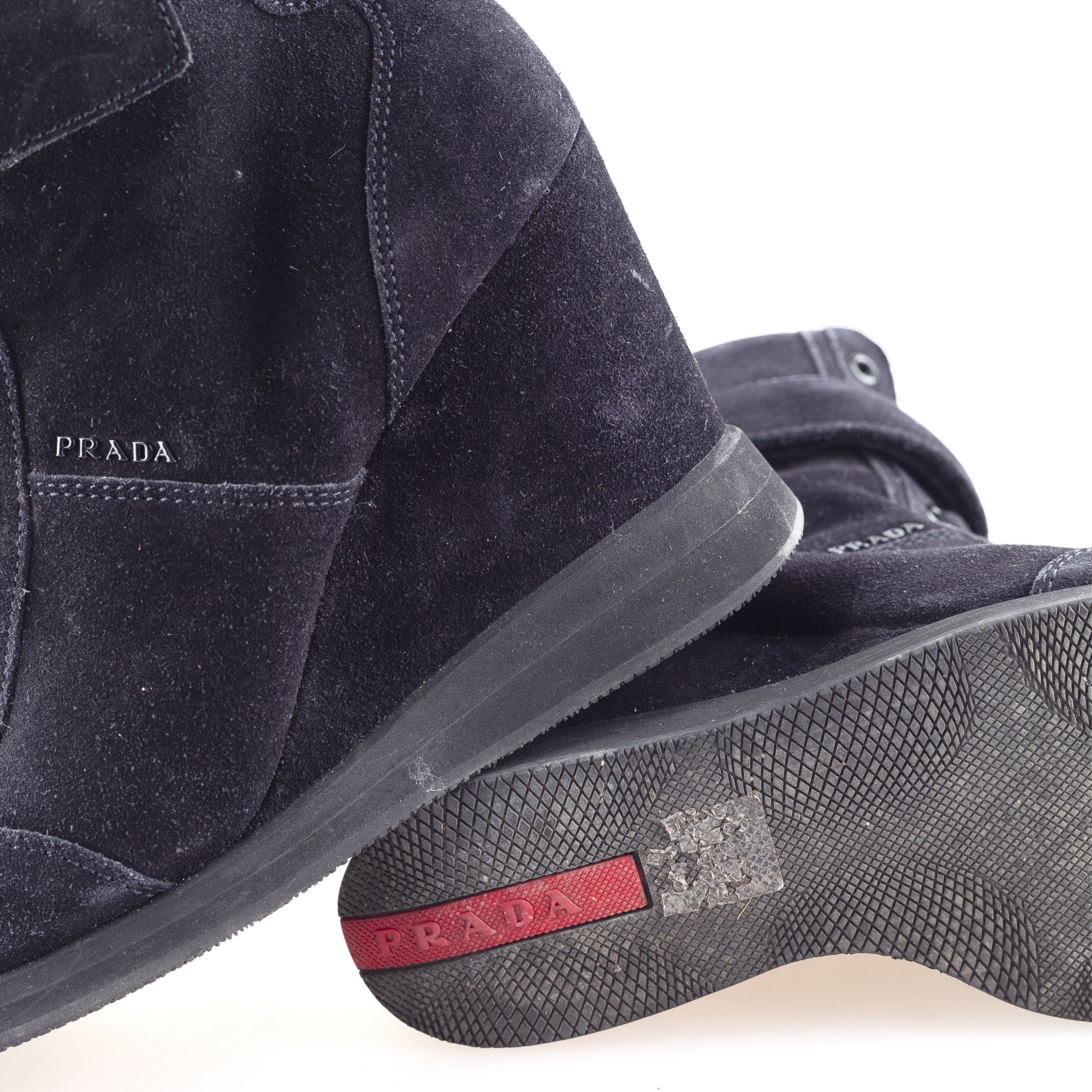 Prada Prada Navy Vintage Wedge Sneakers (38 IT / 39 EU) Size US 8 / IT 38 - 6 Thumbnail