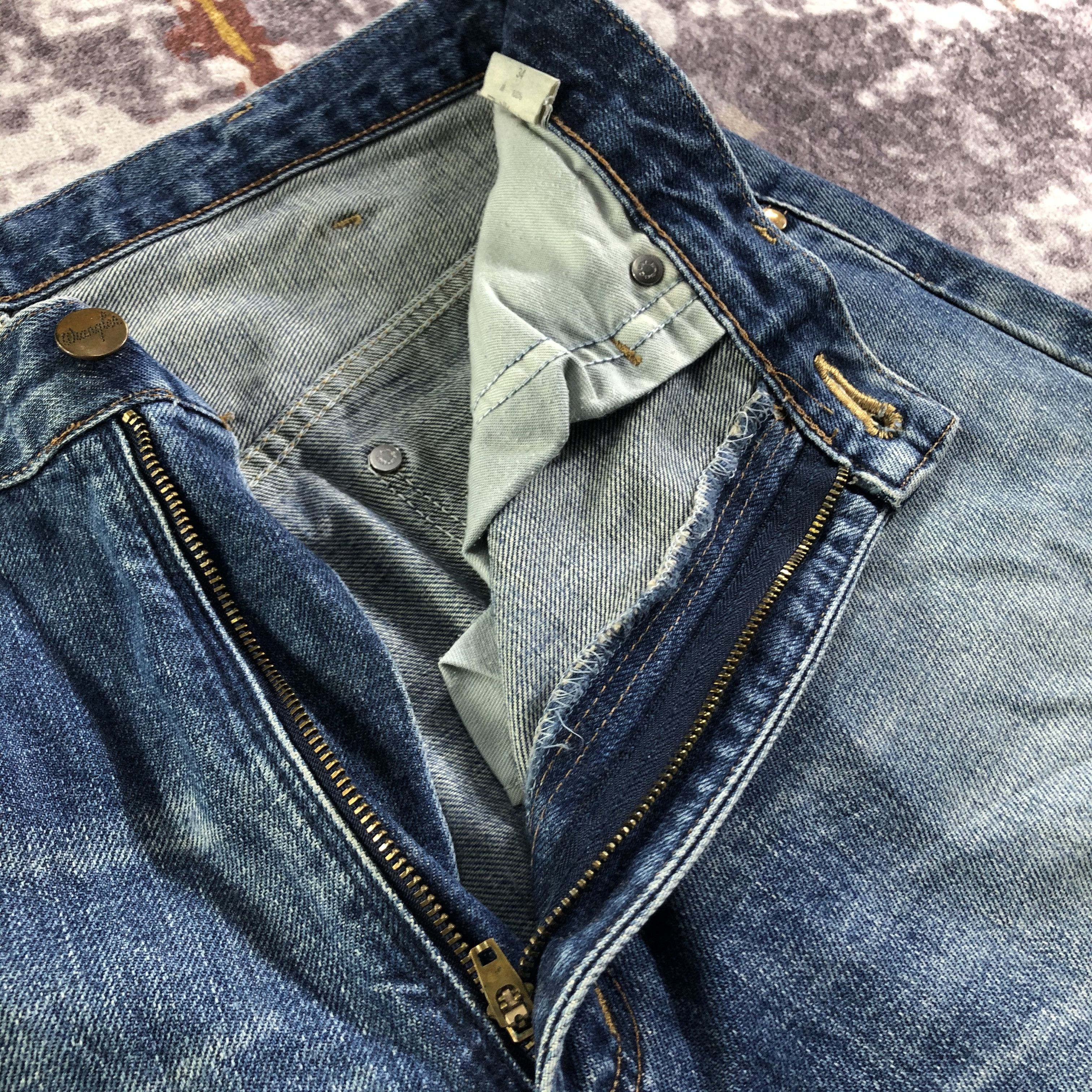 Vintage Vintage Blue Wash Wrangler Selvedge Jeans-JM3685 Size US 34 / EU 50 - 8 Thumbnail
