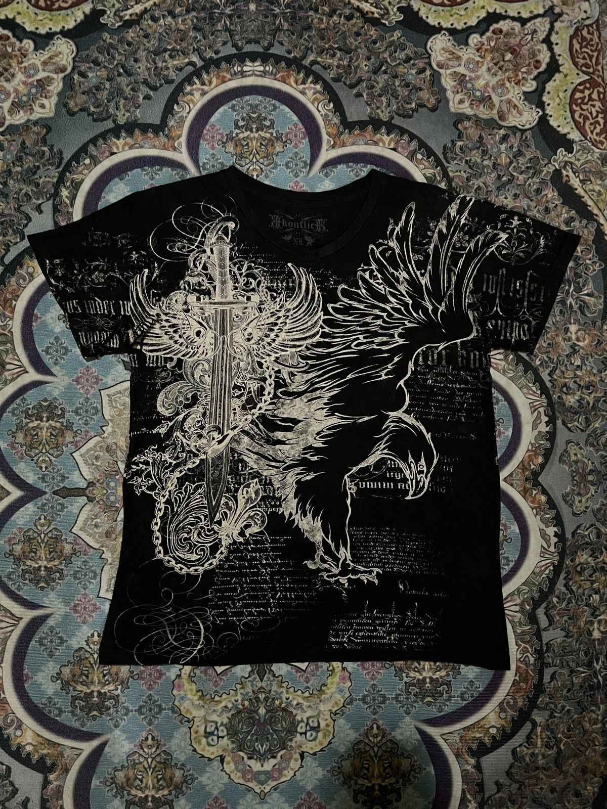 Affliction × Vintage Vintage Y2K Konflic Sword Eagle Chains AOP Tee Size US L / EU 52-54 / 3 - 1 Thumbnail
