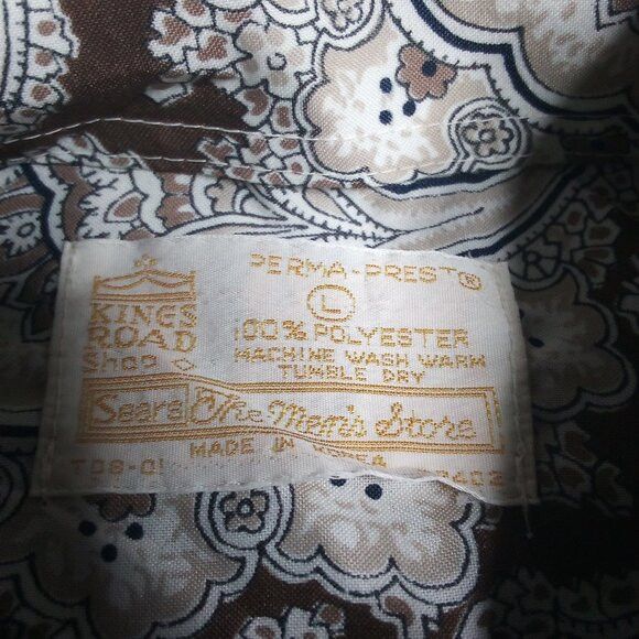 Sears Vintage Sears Kings Road MCM Paisley Polyester Disco Shirt Size US L / EU 52-54 / 3 - 4 Thumbnail
