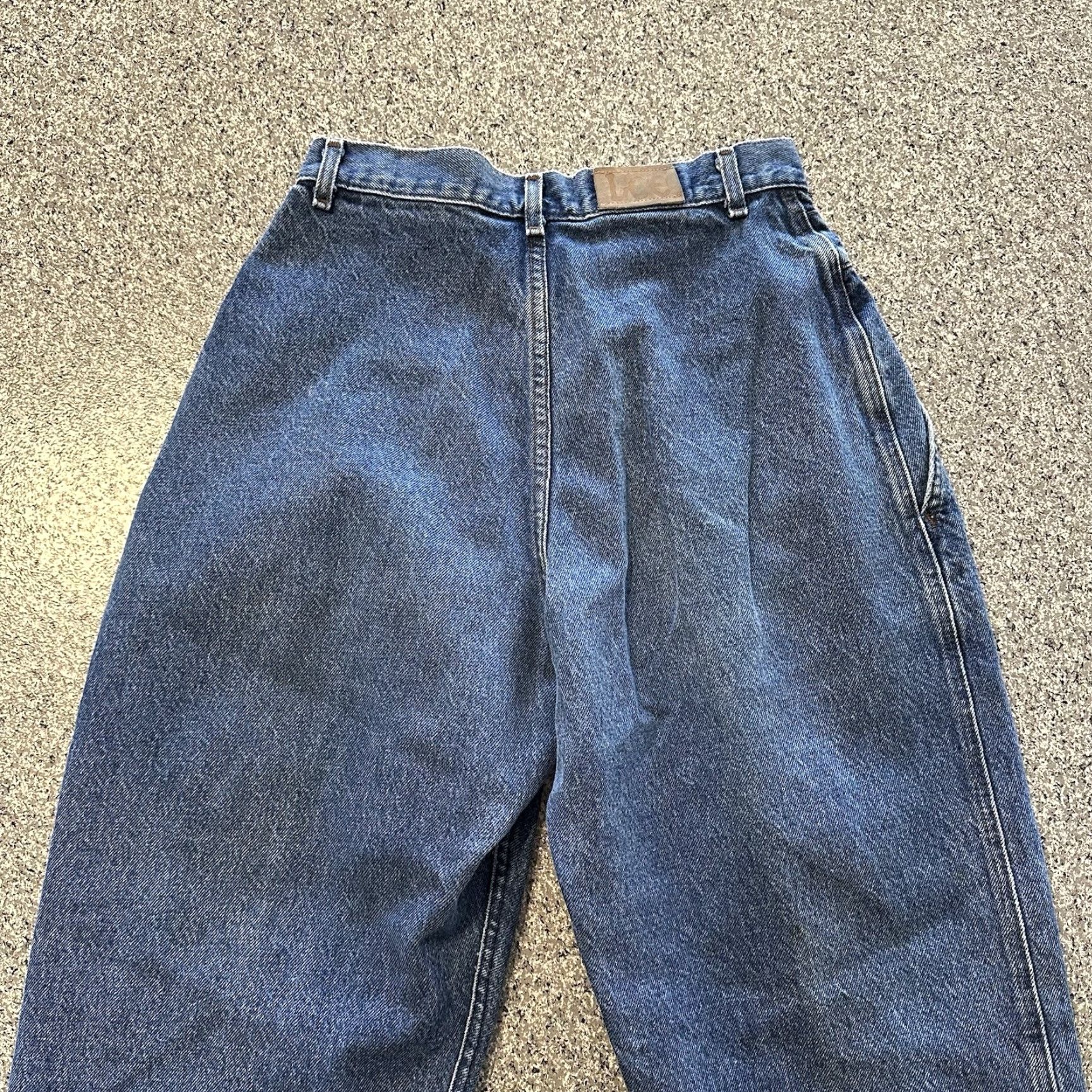 Lee VINTAGE Lee Jeans Womens 12 32x31 Pleated High Rise Mom 80s 90s Made in USA Jeans Women 5-Pocket Design Blue Denim Size 34" / US 12 / IT 48 - 4 Thumbnail