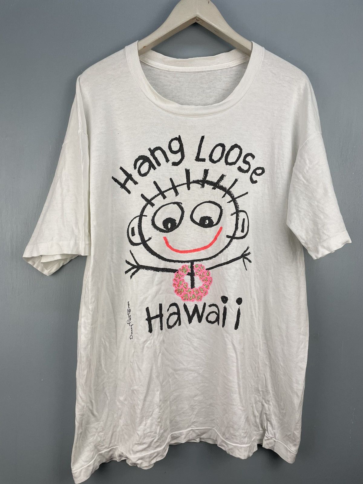 Vintage Vintage 80s Hang Loose Hawaii Danny First t shirt Size US XL / EU 56 / 4 - 3 Thumbnail