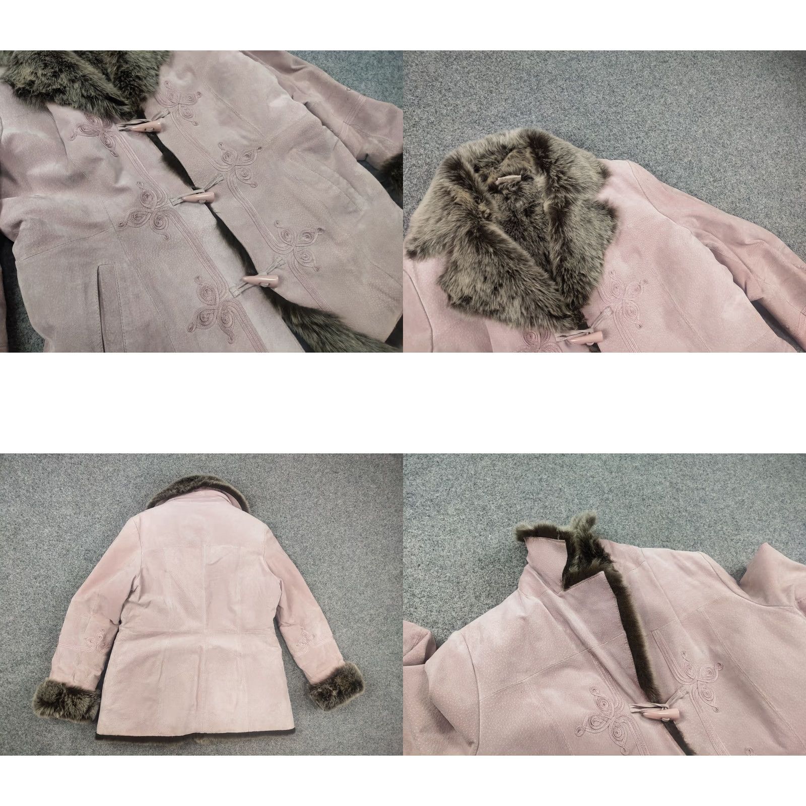 Pinko VINTAGE Delicate pink leather sheepskin coat with fur and logos LGB hysteric Y2K jacket Womens XS Size XXL / US 16-18 / IT 52-54 - 8 Thumbnail