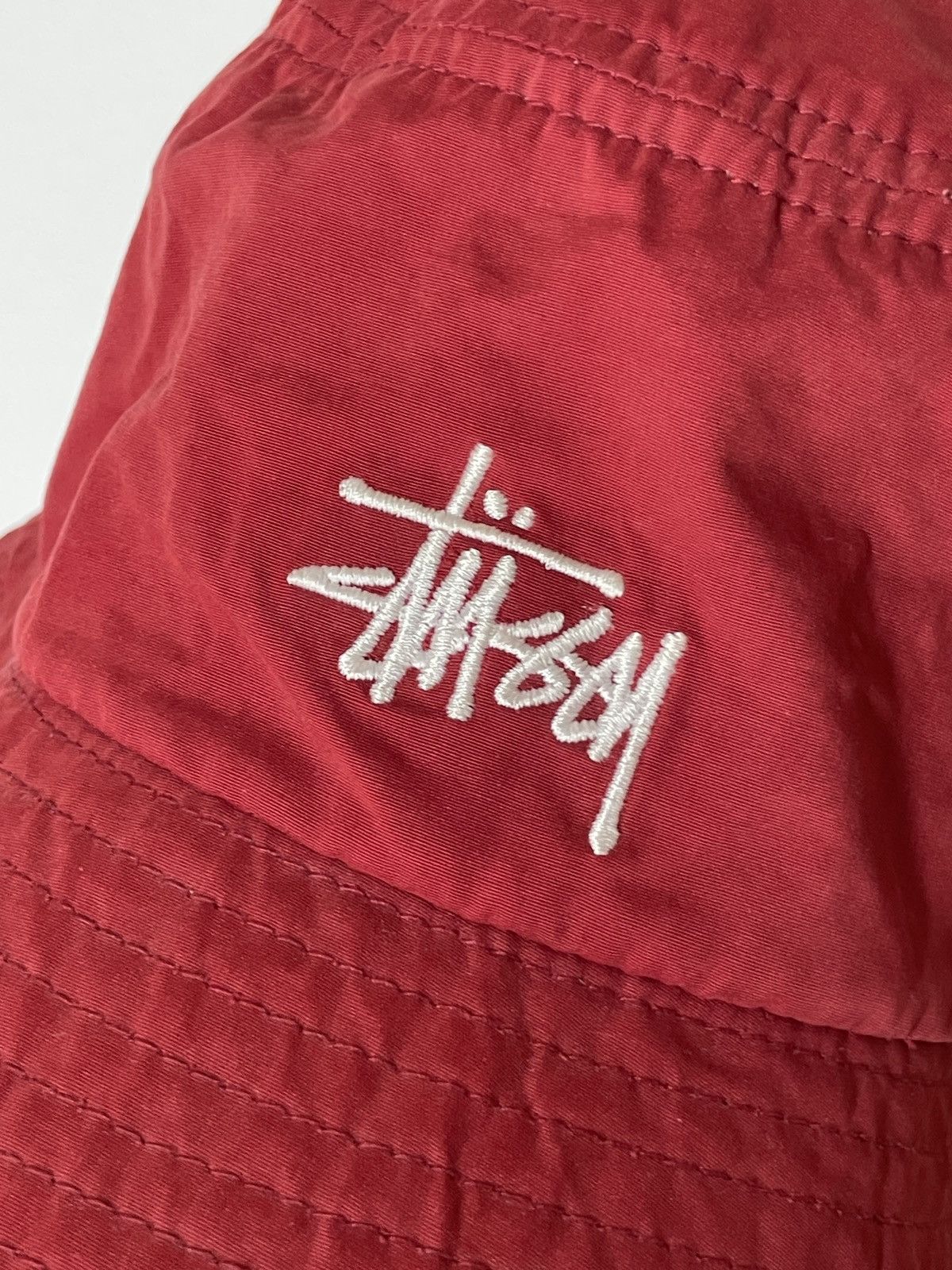 Stussy Stussy Red Nylon Bucket Hat Cap panama Size ONE SIZE - 5 Thumbnail