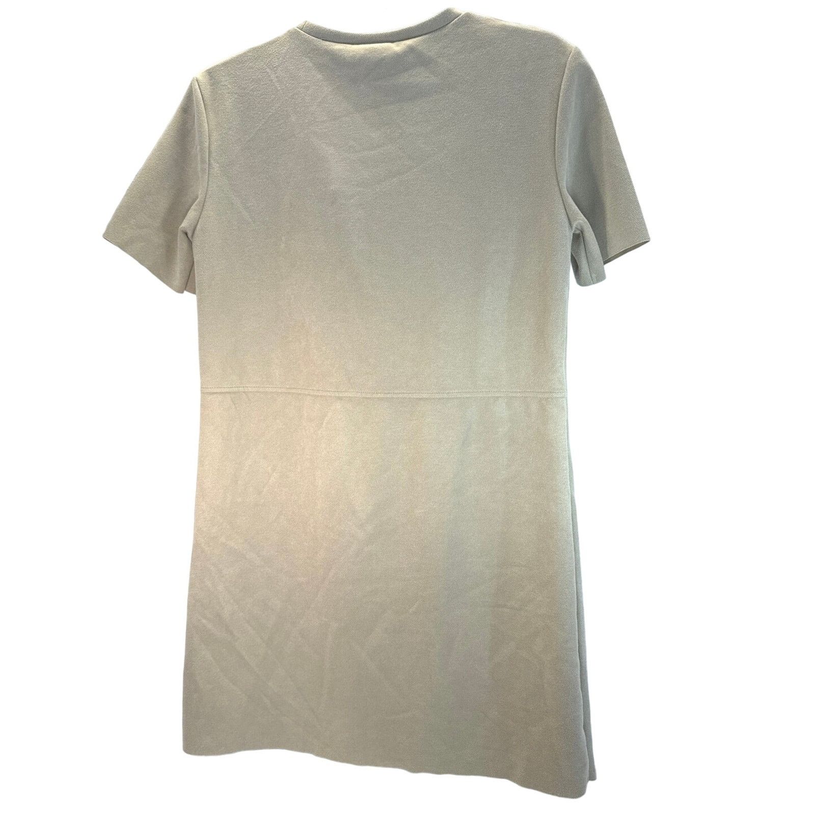 Zara Zara Faux Suede Beige Short Sleeve Shift Dress women sz S Size S / US 4 / IT 40 - 3 Thumbnail