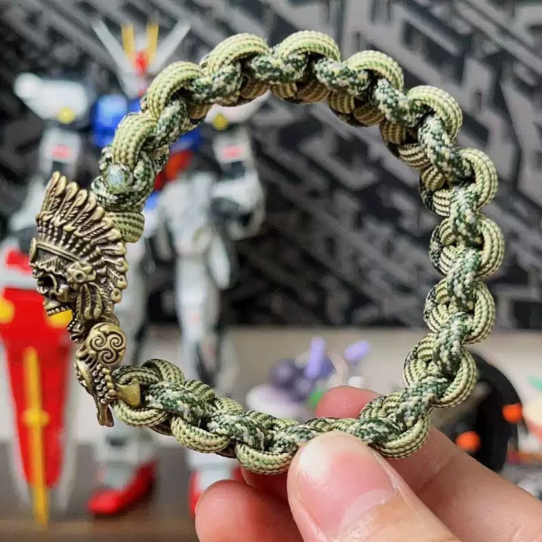 Handmade × Vintage Handmade Indian Cheif Paracord Bracelet Size ONE SIZE - 2 Thumbnail