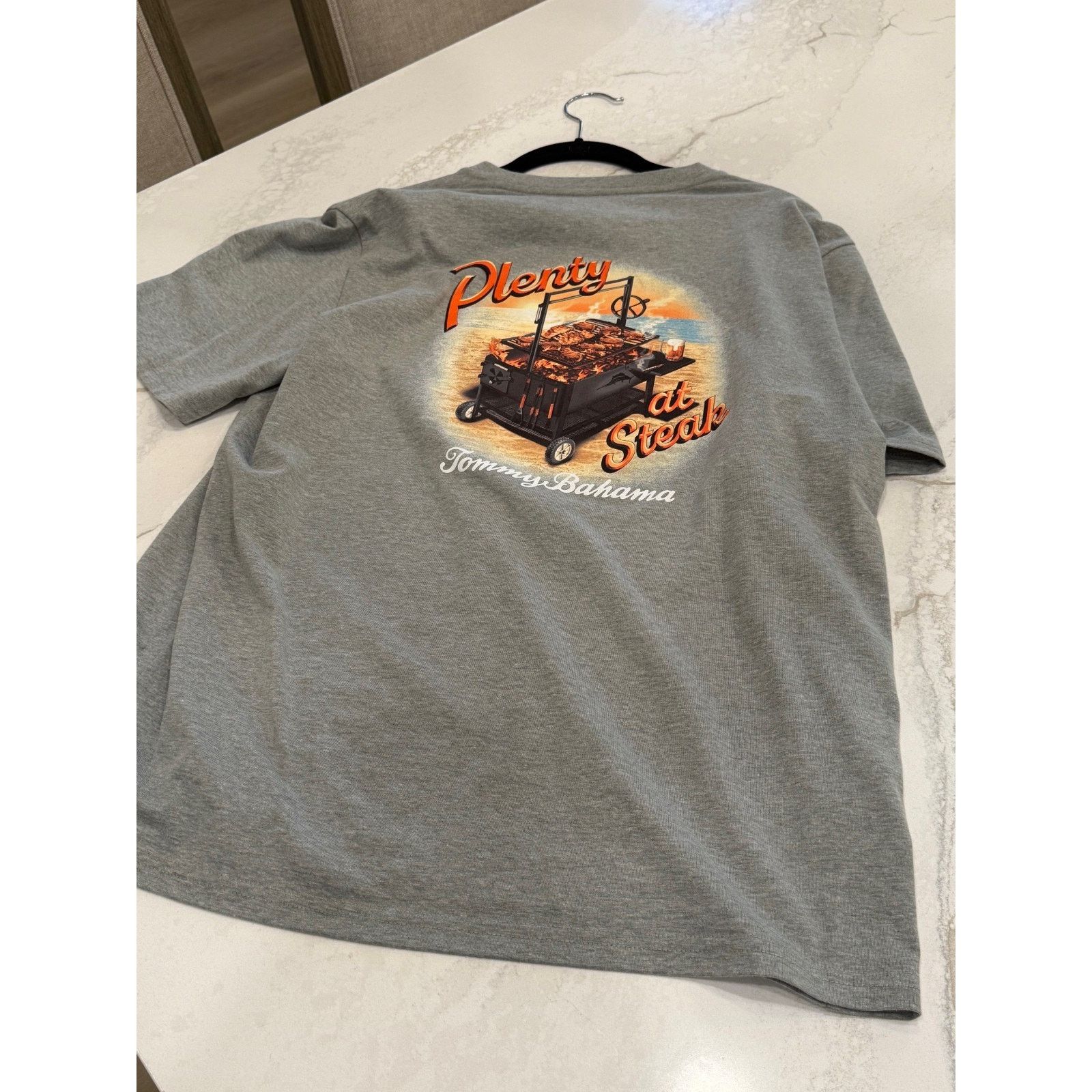 Tommy Bahama NEW TOMMY BAHAMA T-Shirt | Plenty At Steak Mens Medium Gray Size US M / EU 48-50 / 2 - 5 Thumbnail