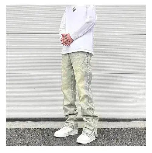 Japanese Brand Washed Jeans Zipper Split Straight Size US 32 / EU 48 - 1 Thumbnail