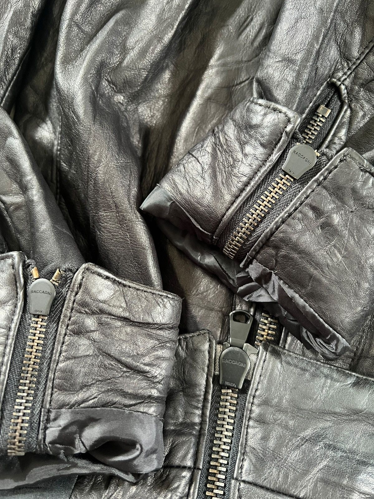 Japanese Brand Unknown Leather Riders Jacket Raccagni Zippers Rick Owens Size US S / EU 44-46 / 1 - 10 Thumbnail