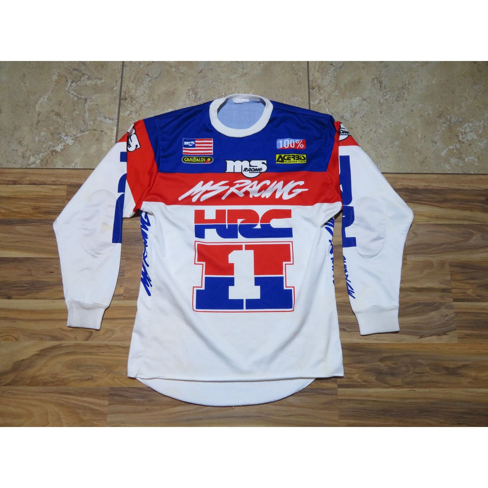 Honda Vintage Honda Racing HRC Motocross Jersey Shirt White Sz M-L Size US L / EU 52-54 / 3 - 1 Thumbnail