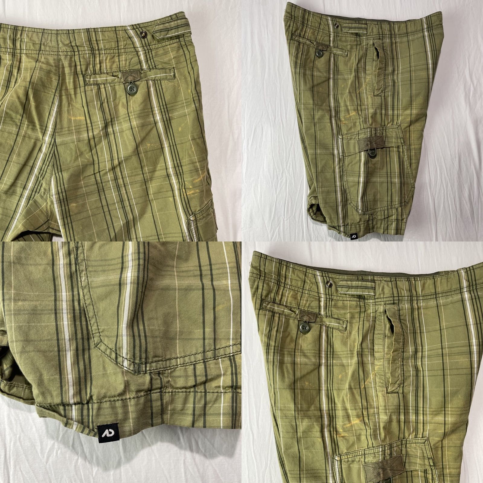 Nike VINTAGE Nike Shorts Mens M Green Hiking Outdoor Plaid Drawstring Swoosh Size US 31 - 9 Thumbnail