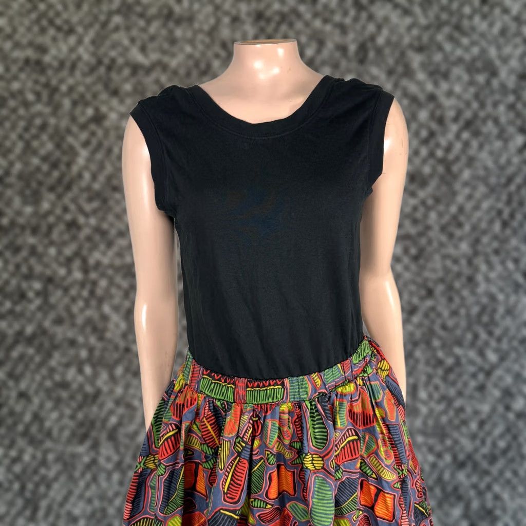 Vintage Kate Spade Saturday Women's Dress Short Cotton Floral Sleeveless Knit Fit & Flare S Black Size S / US 4 / IT 40 - 1 Thumbnail
