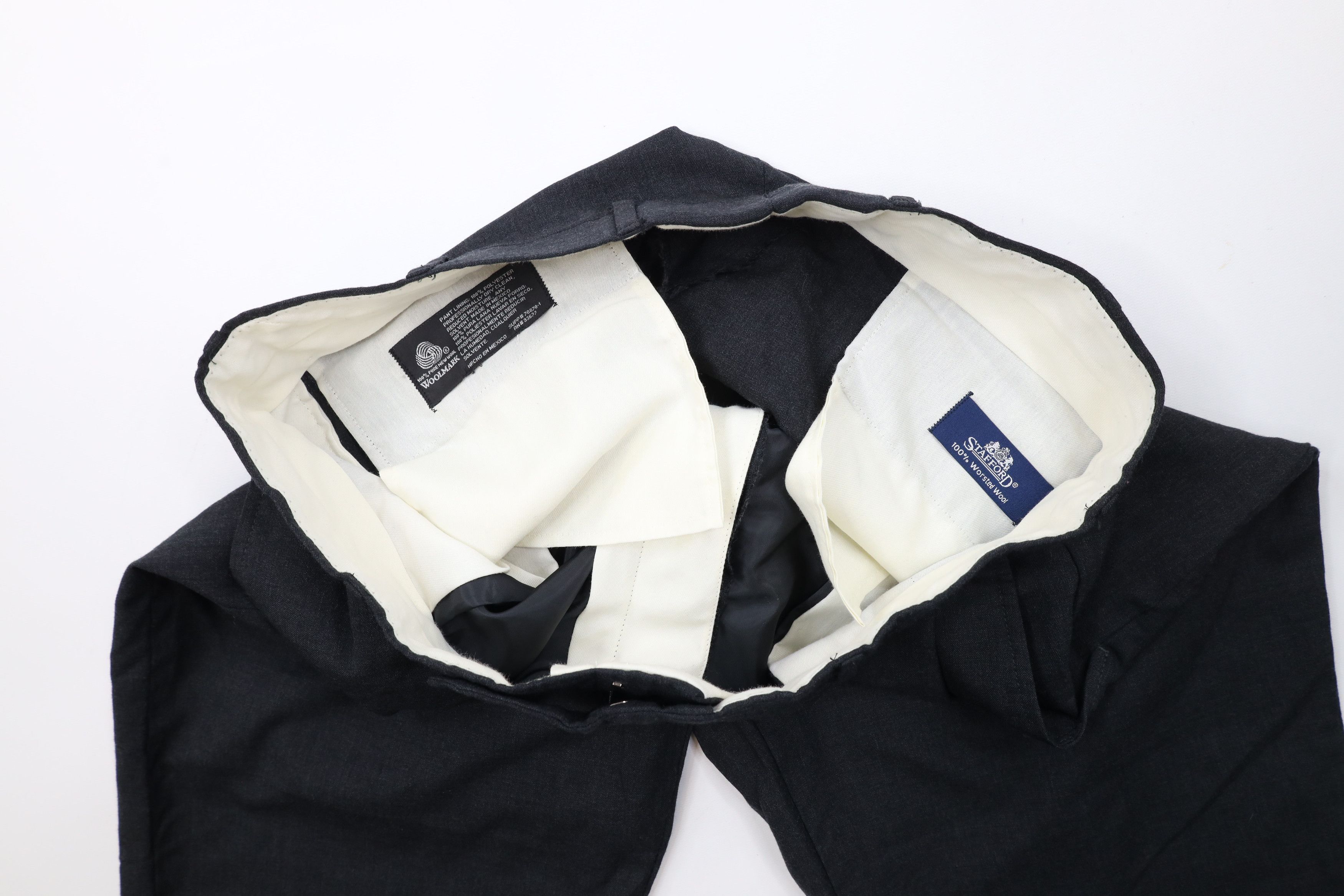 Vintage Vintage 90s Streetwear Wide Leg Wool Chino Pants Gray Size US 36 / EU 52 - 6 Thumbnail