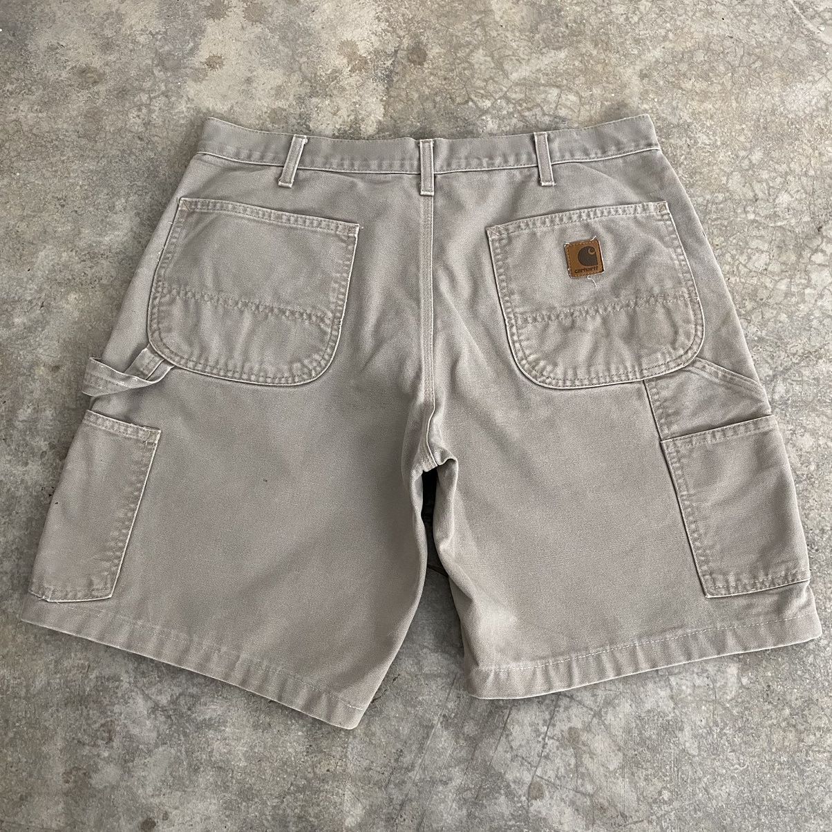 Carhartt VTG Carhartt Desert Grey Dirty Baggy Carpenter Shorts Jorts Size US 34 / EU 50 - 11 Thumbnail