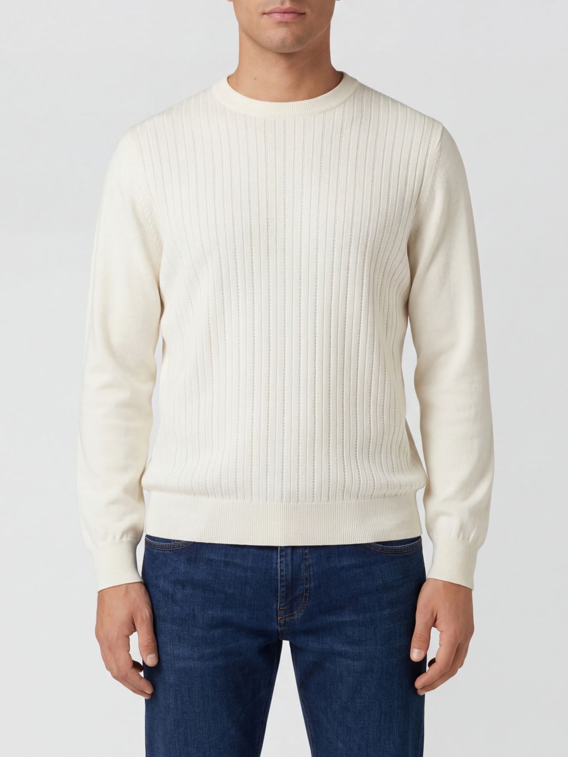 Brunello Cucinelli Brunello Cucinelli Sweater Men White Size US XL / EU 56 / 4 - 1 Thumbnail