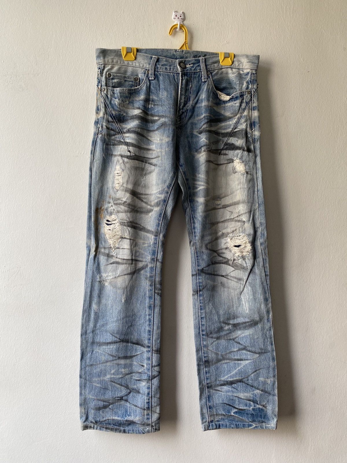 image of Distressed Denim Urban Craft Distressed Rusty Denim in Faded Blue, Men's (Size 32)