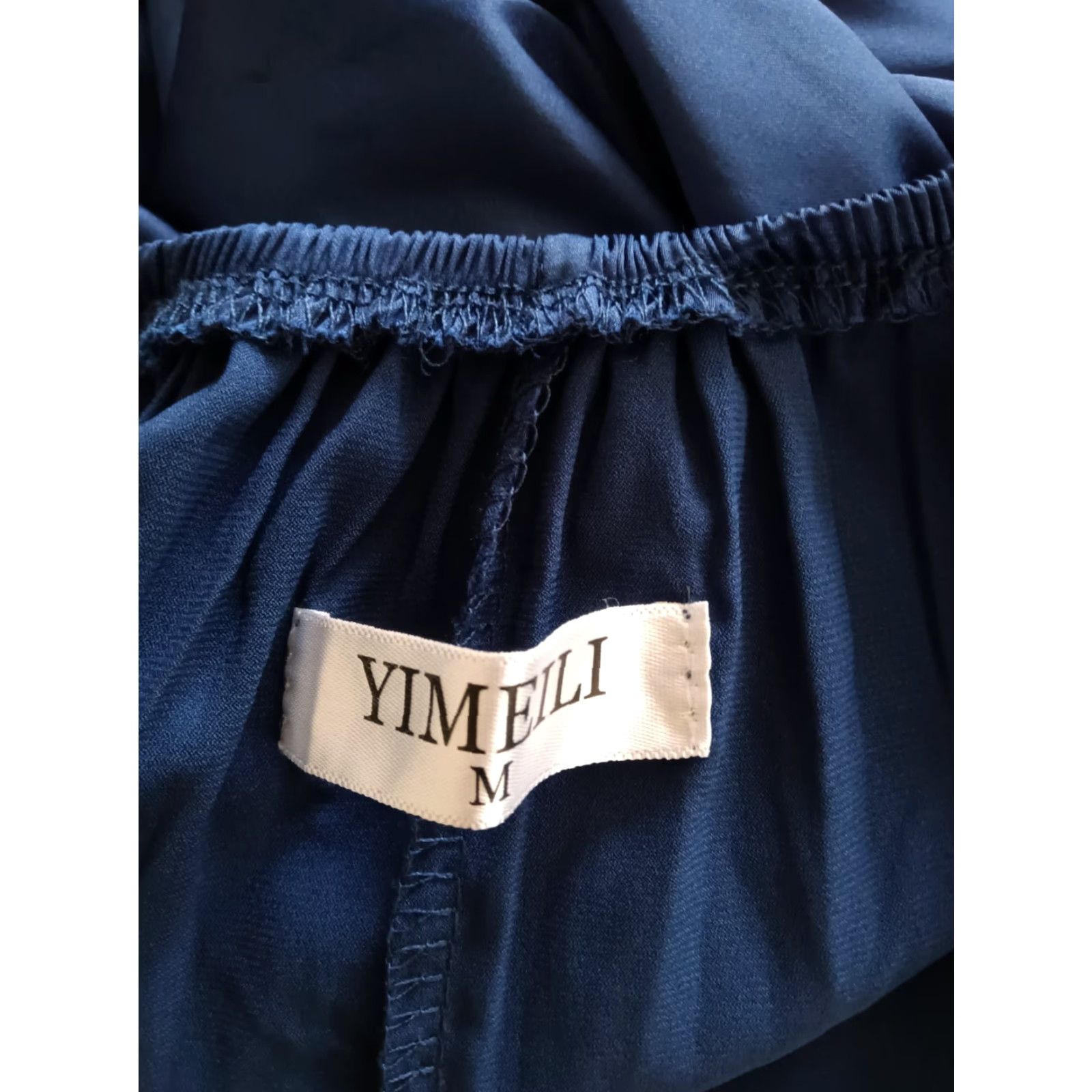 Vintage Yim Eili Halter Maxi Dress Navy Blue Polyester Size M Sleeveless Adult Regular Wedding Bridesmaid Size ONE SIZE - 5 Thumbnail