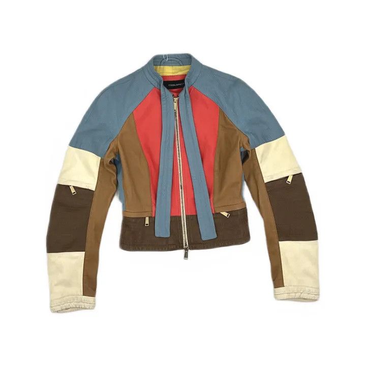 Dsquared2 DSQUARED2 Stylish Multi-Color Zip Leather Jacket 0079 Size US M / EU 48-50 / 2 - 1 Thumbnail