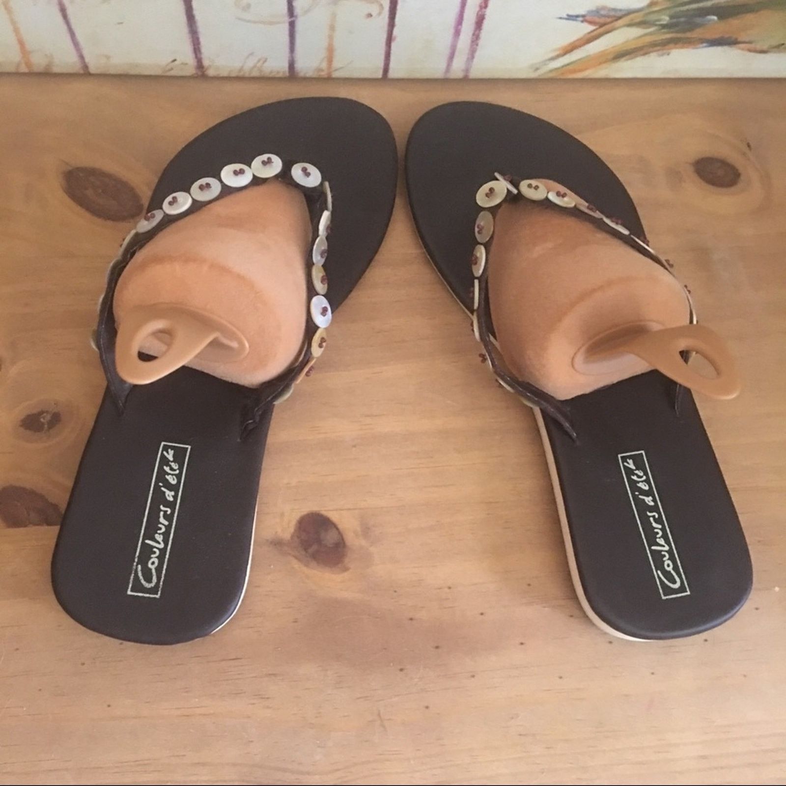 Other Couleurs d’ ete brown thong sandals beaded 8.5 Size US 8.5 / IT 38.5 - 2 Thumbnail