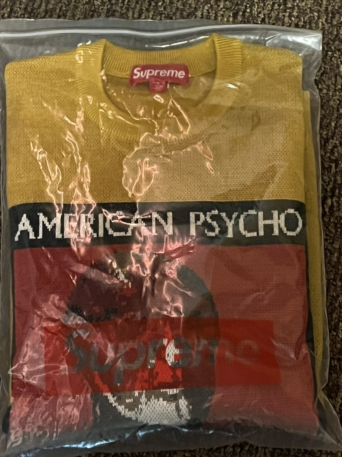 Supreme American Psycho Sweater Yellow | Grailed