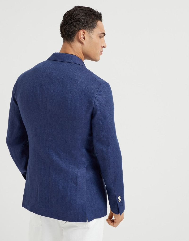 Brunello Cucinelli o1la1rc1a0326 Linen Chevron Deconstructed Cavallo Blazer Size US S / EU 44-46 / 1 - 2 Thumbnail