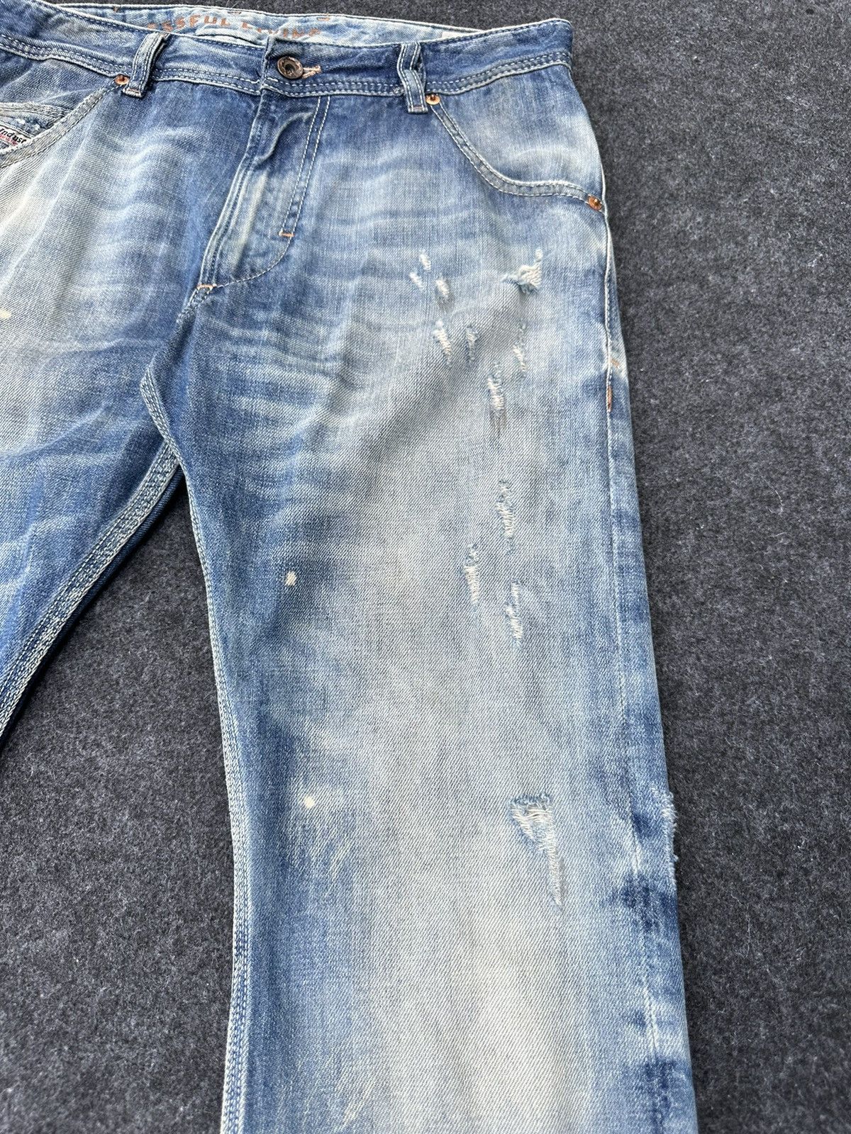 Beauty Beast × Diesel Diesel Italy Krooley Acid Design Regular Slim Denim D38 Size US 30 / EU 46 - 9 Thumbnail