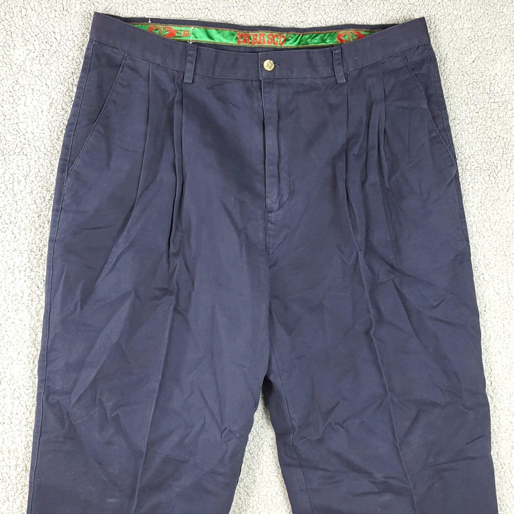 Vintage VINTAGE Tabasco Men's Dress Pants Navy Blue 40x32 Tapered Leg Golf Y2K Retro Casual Size US 40 / EU 56 - 2 Thumbnail