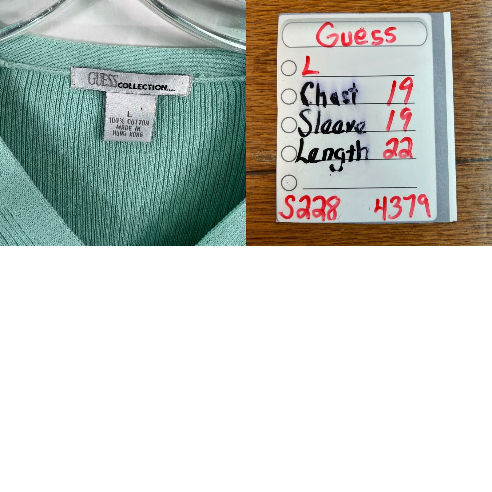 Vintage Guess Collection Cardigan Women Large Turquoise Blue 100% Cotton Knit Sweater Solid Button V-Neck Casual Womens Size L / US 10 / IT 46 - 8 Thumbnail