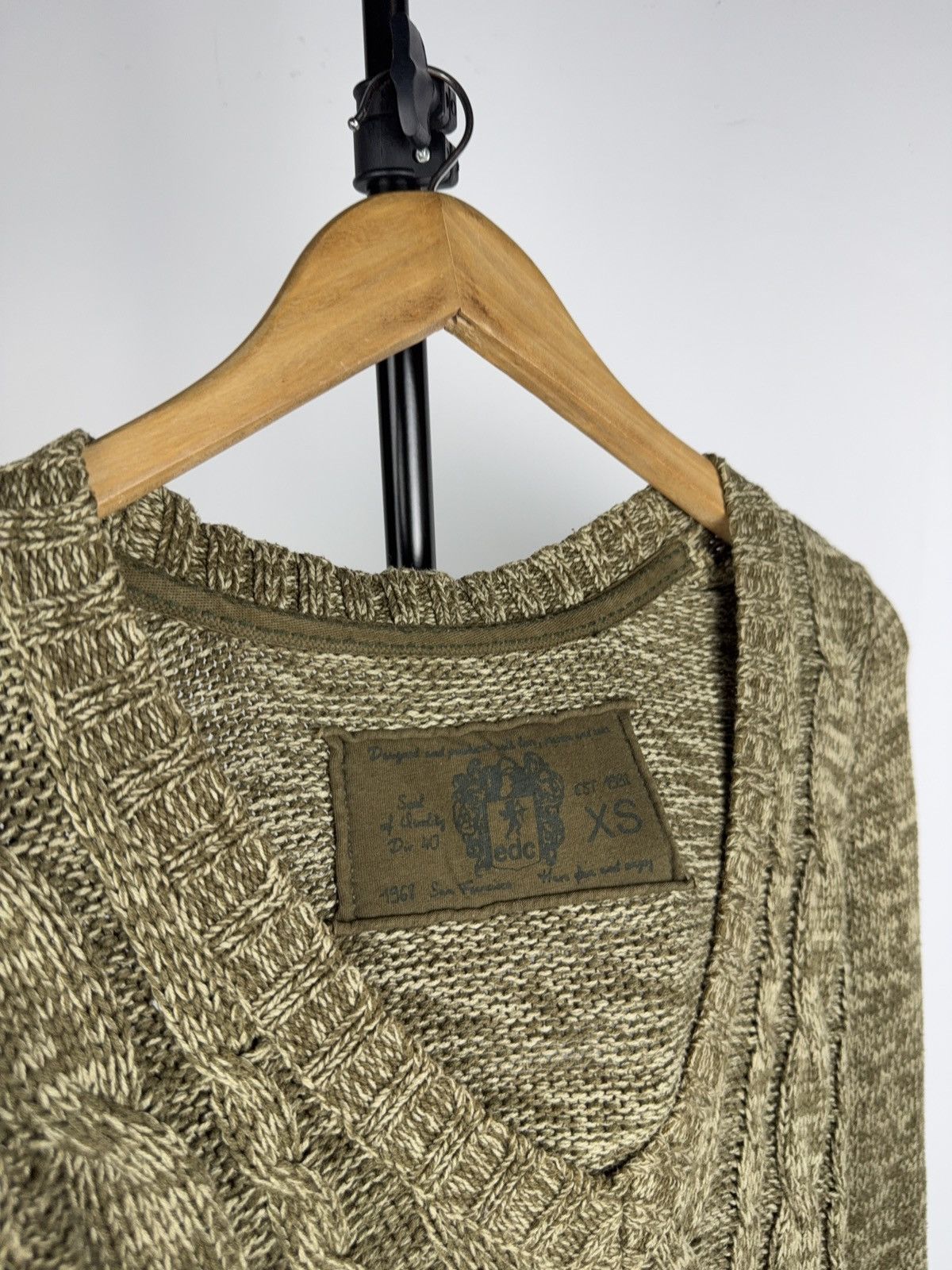 Japanese Brand Avant Garde Japanese 00s Cable Knit Sweater Dress Olive XS Size XS / US 0-2 / IT 36-38 - 4 Thumbnail
