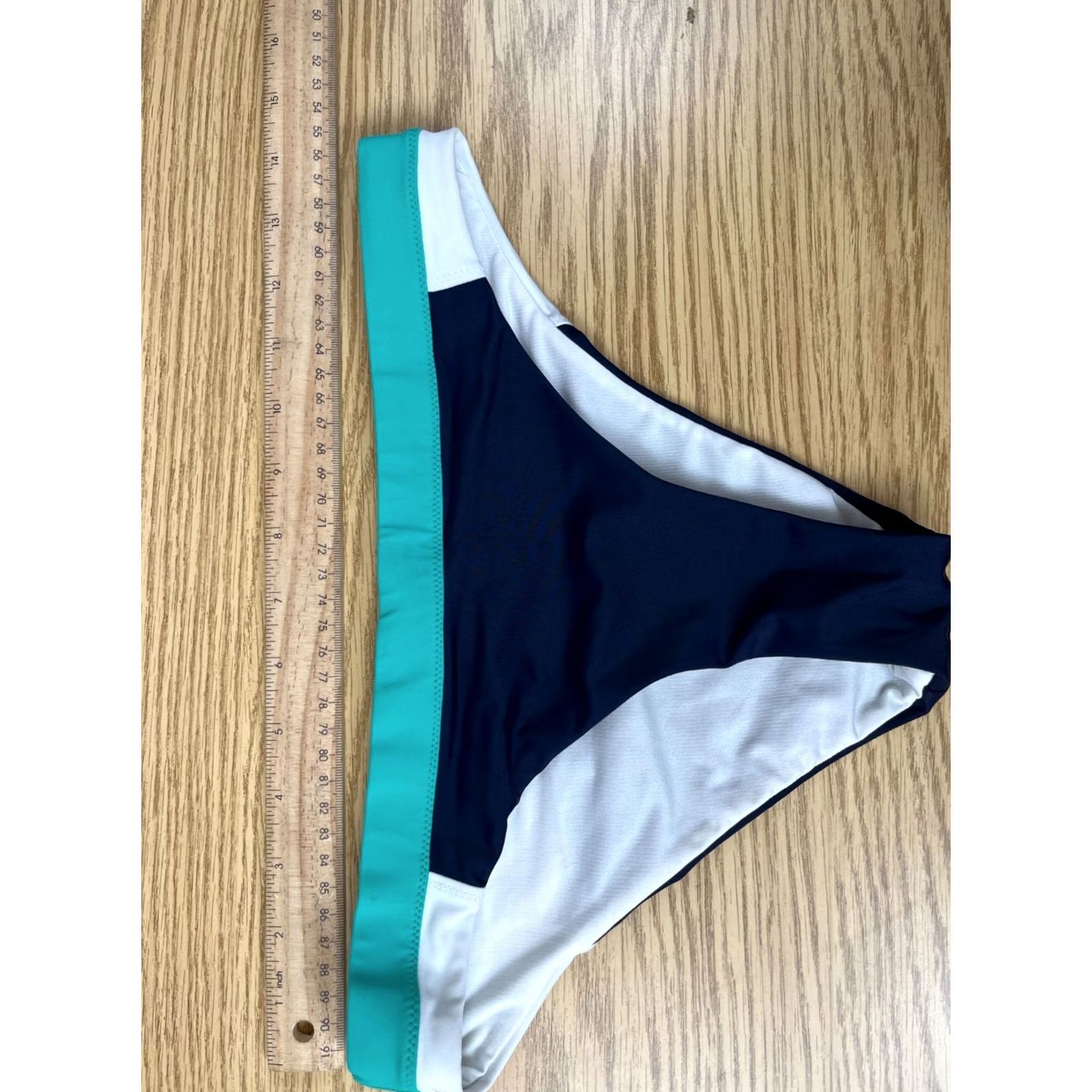 Athleta Athleta Bikini Bottom Womens XS Colorblock Navy White Green Swimwear Size 26" / US 2 / IT 38 - 2 Thumbnail