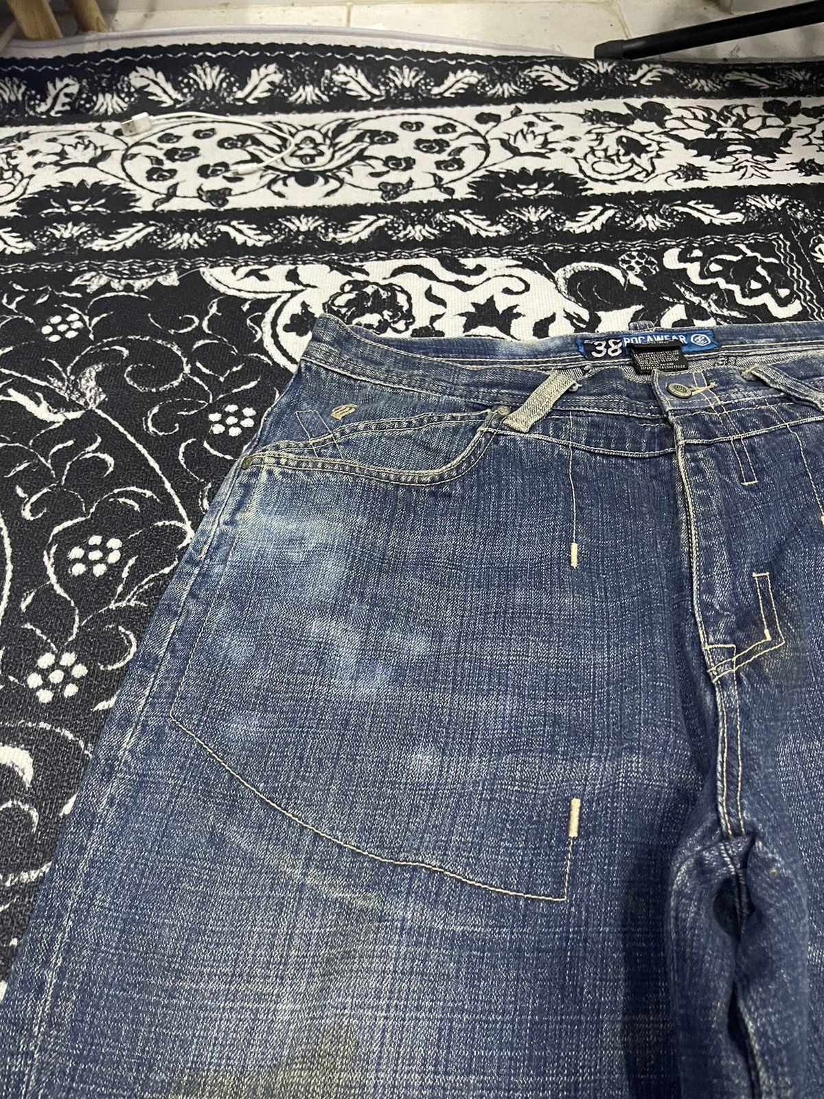 Rocawear 2000s ROCAWEAR BAGGY JEANS ACID SPLASH DESIGN Size US 36 / EU 52 - 7 Thumbnail