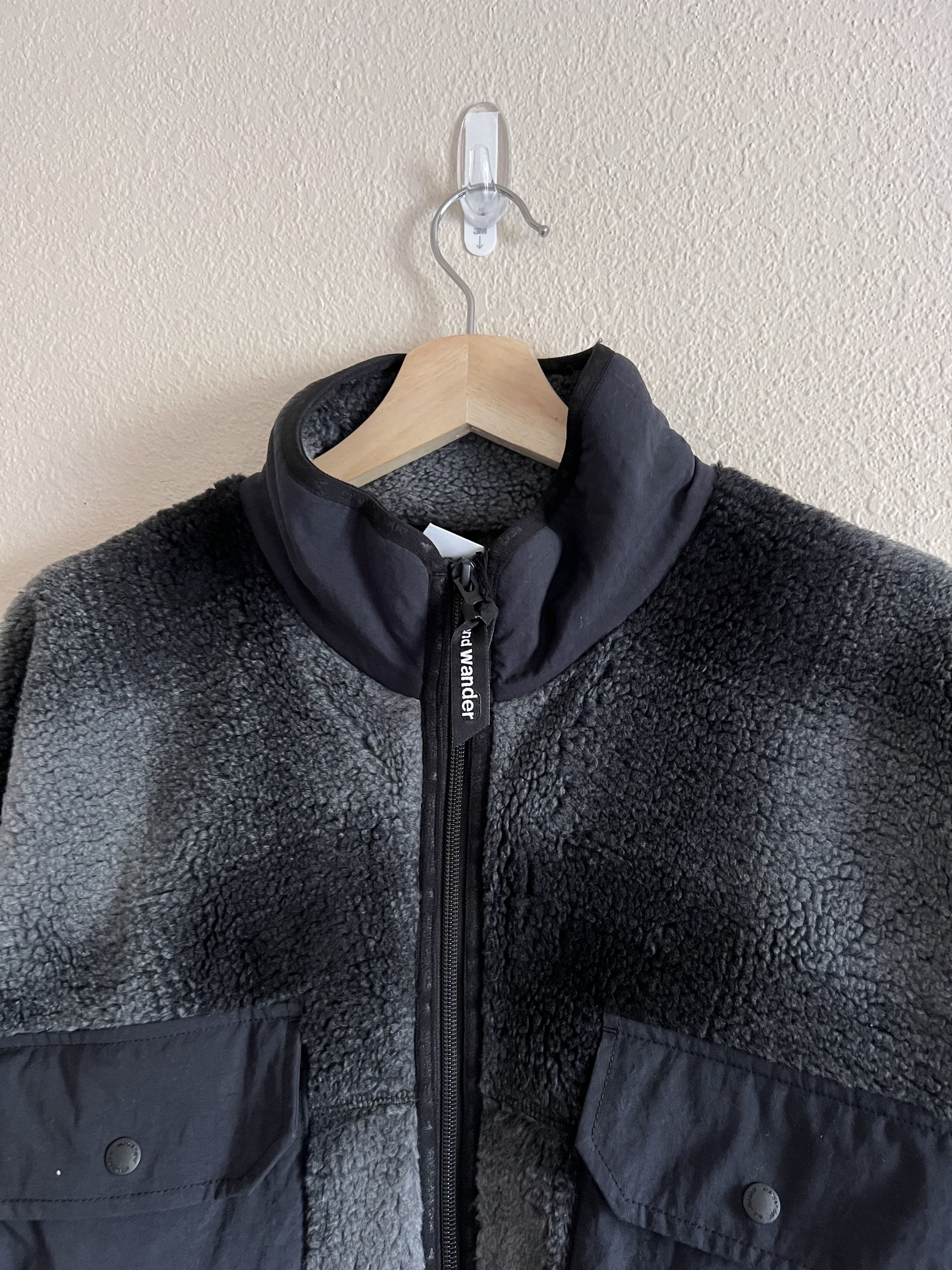 And Wander and Wander Shadow Plaid Check Boa Fleece Jacket Size US M / EU 48-50 / 2 - 2 Thumbnail