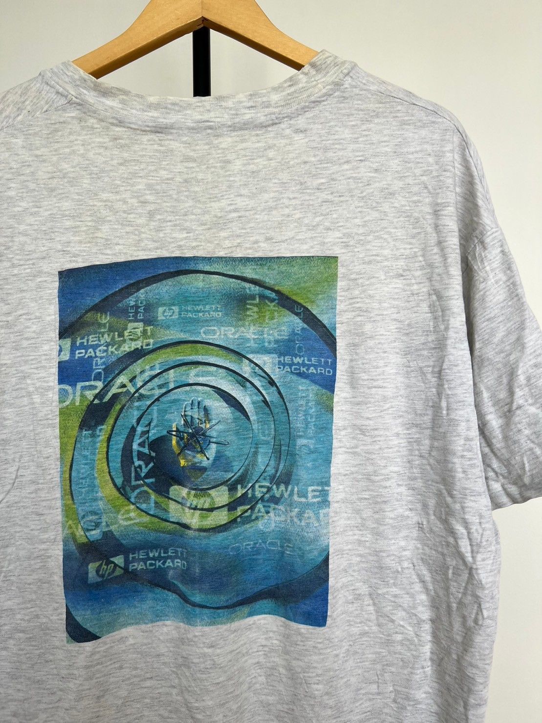 企業 90s USA製　HewlettPackard　考える人　アート　Tシャツ