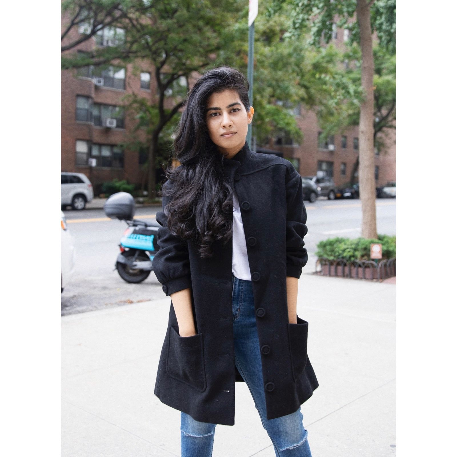 Other Something Navy Noelle Coat Black Wool Mid Length Belted Size M / US 6-8 / IT 42-44 - 8 Thumbnail