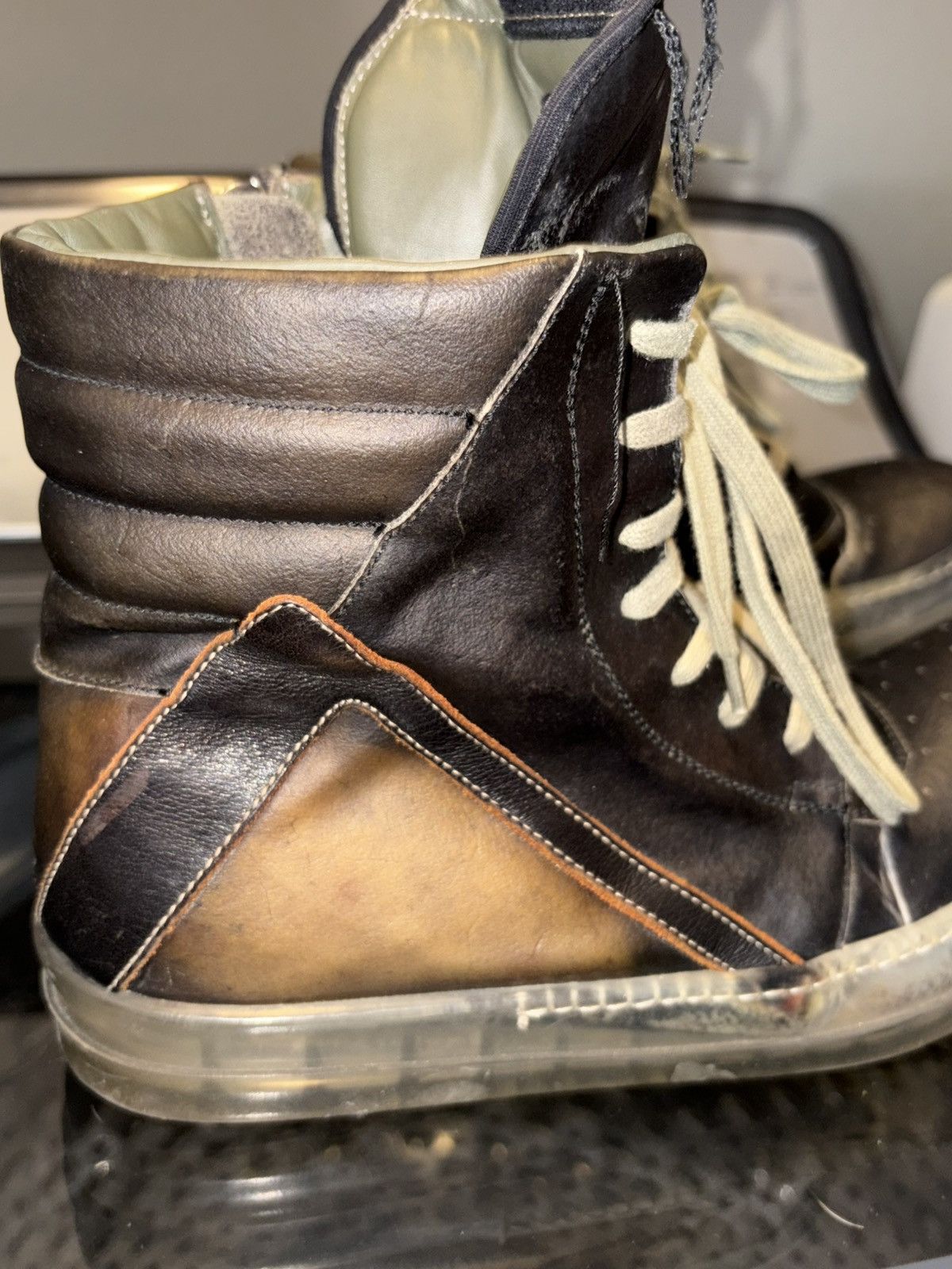 Rick Owens SS19 Babel Transparent Brown Geobaskets Size US 8.5 / EU 41-42 - 5 Thumbnail