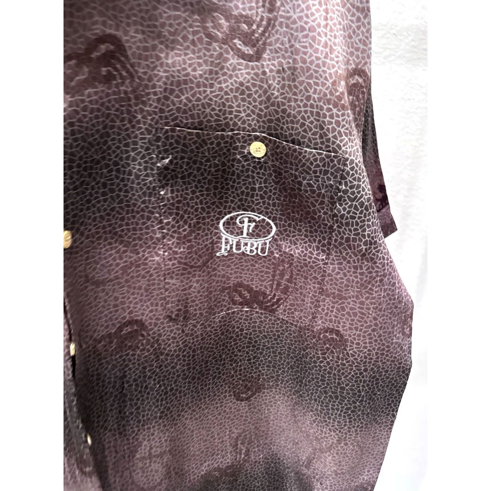 Fubu Fubu Satin Back Panel Snake Artwork BUTTON UP SHIRT large L Mens Size US L / EU 52-54 / 3 - 6 Thumbnail