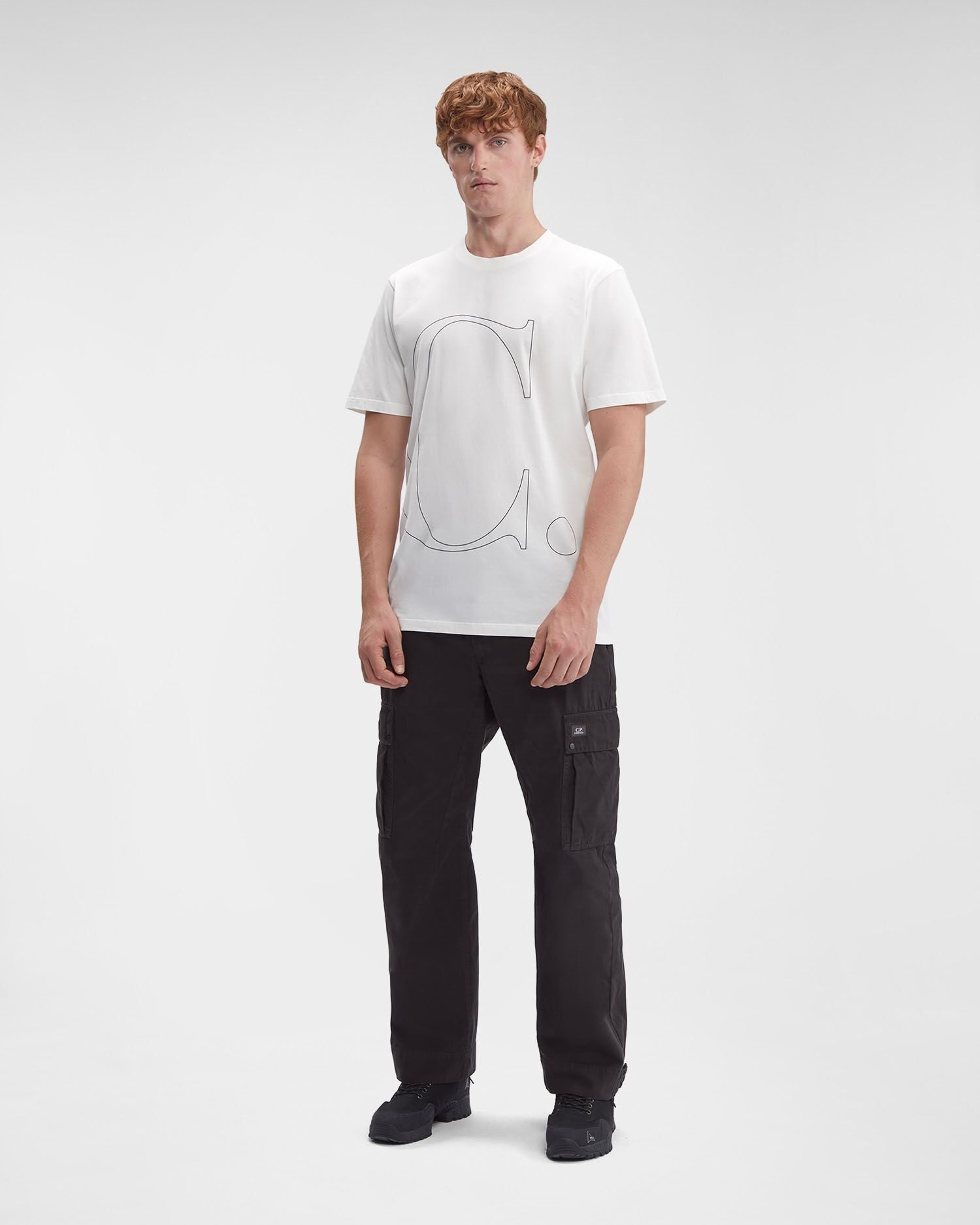 C.P. Company o1y1224 Logo Crewneck T-Shirt in White Size US M / EU 48-50 / 2 - 6 Thumbnail