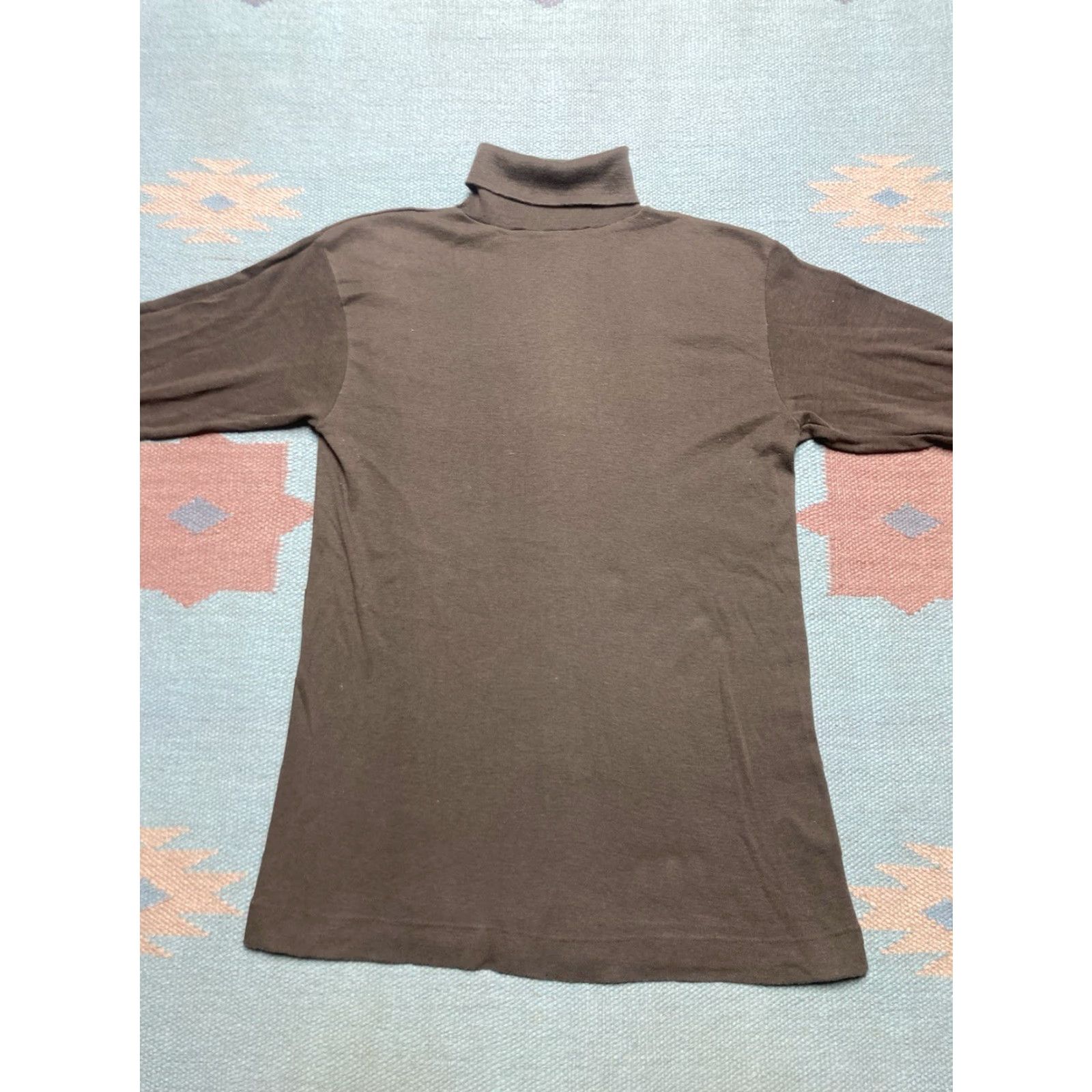 Vintage VINTAGE 60s 70s long sleeve t shirt roll turtle neck blank brown soft large Mens T-Shirt Size US L / EU 52-54 / 3 - 2 Thumbnail