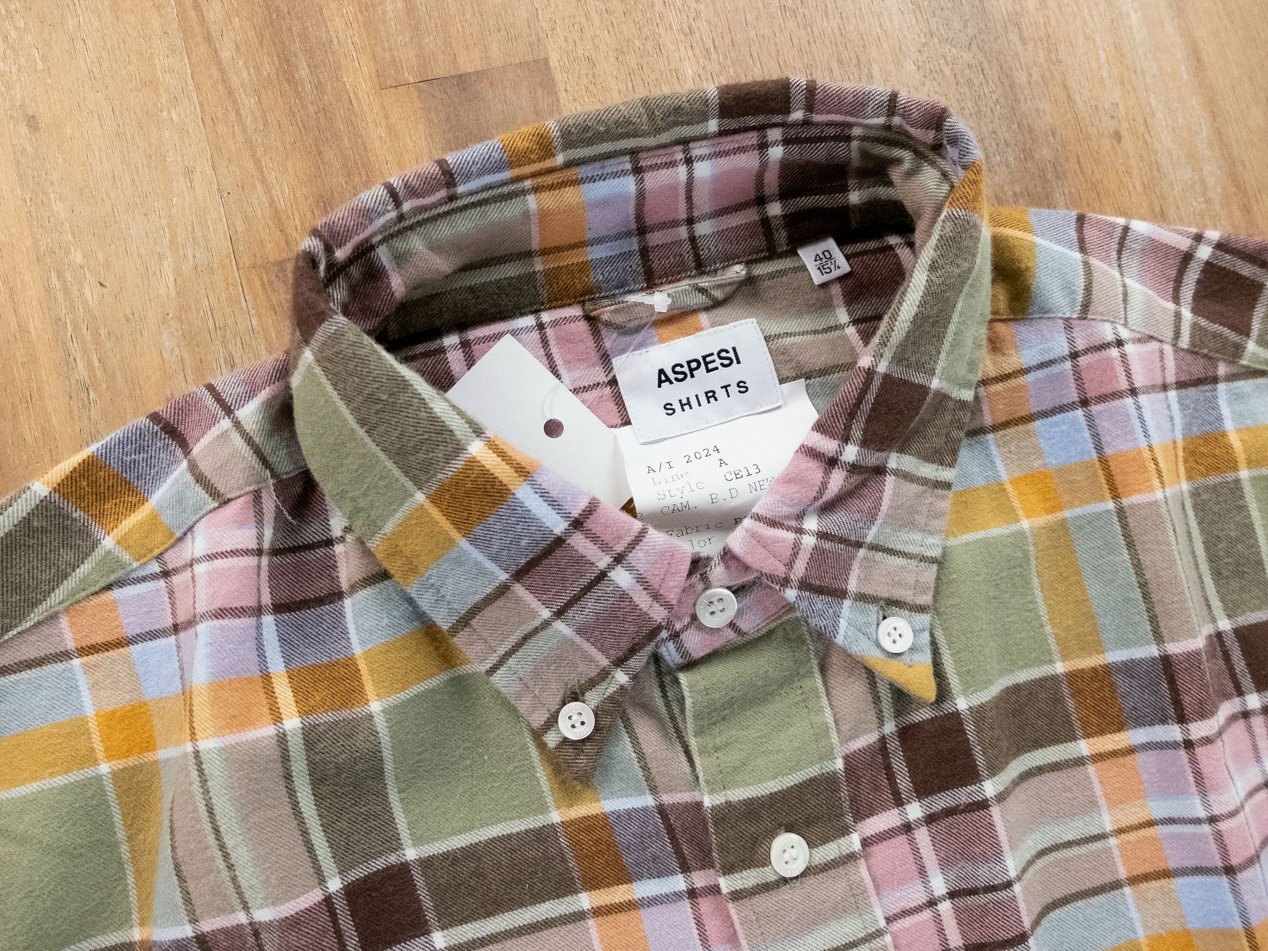 Aspesi ASPESI plaid check button down flannel shirt Size 40 / 15.75 Size US M / EU 48-50 / 2 - 2 Thumbnail