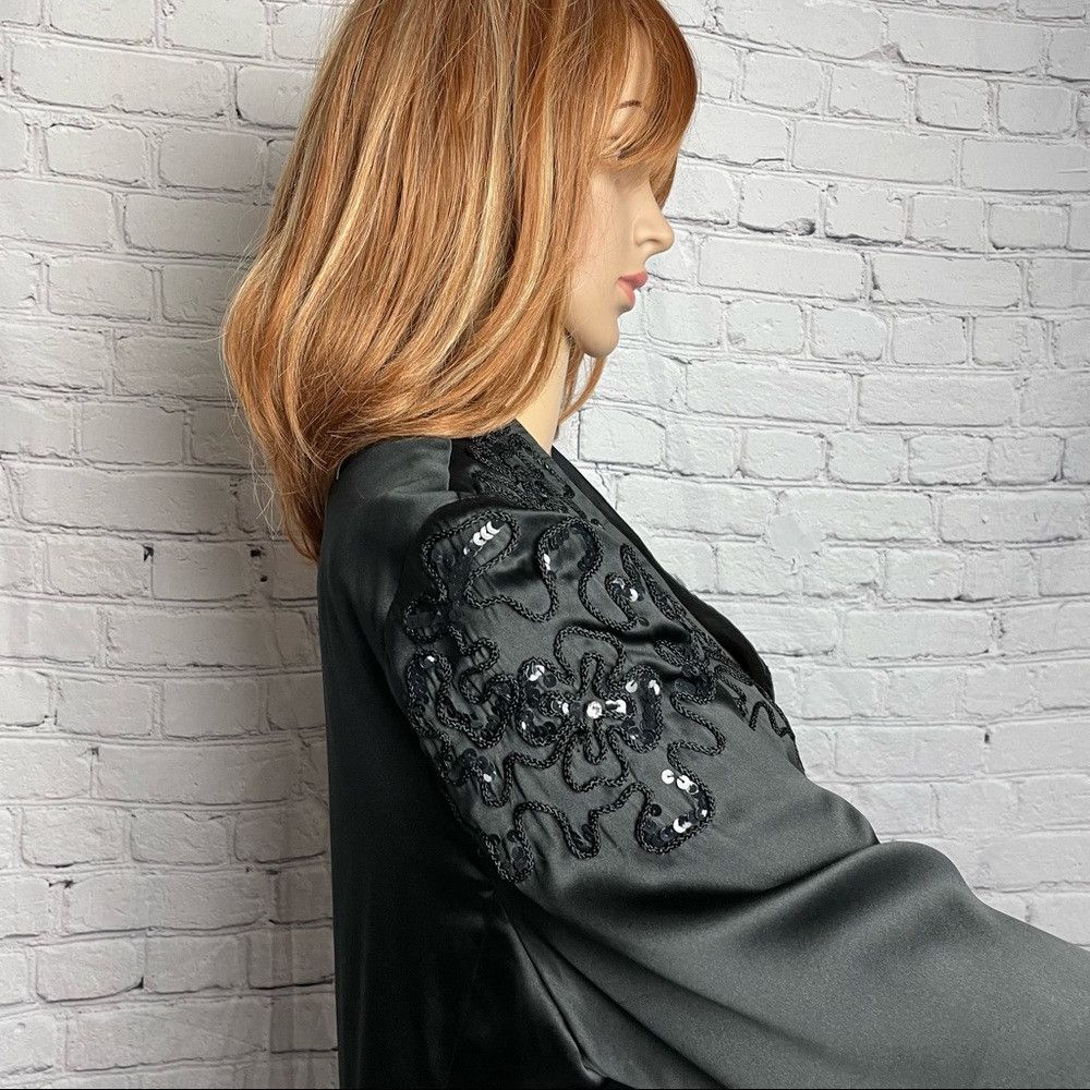 Other Vintage AZAD Silk Jacket Embroidered Black Size 12 Size XL / US 12-14 / IT 48-50 - 2 Thumbnail