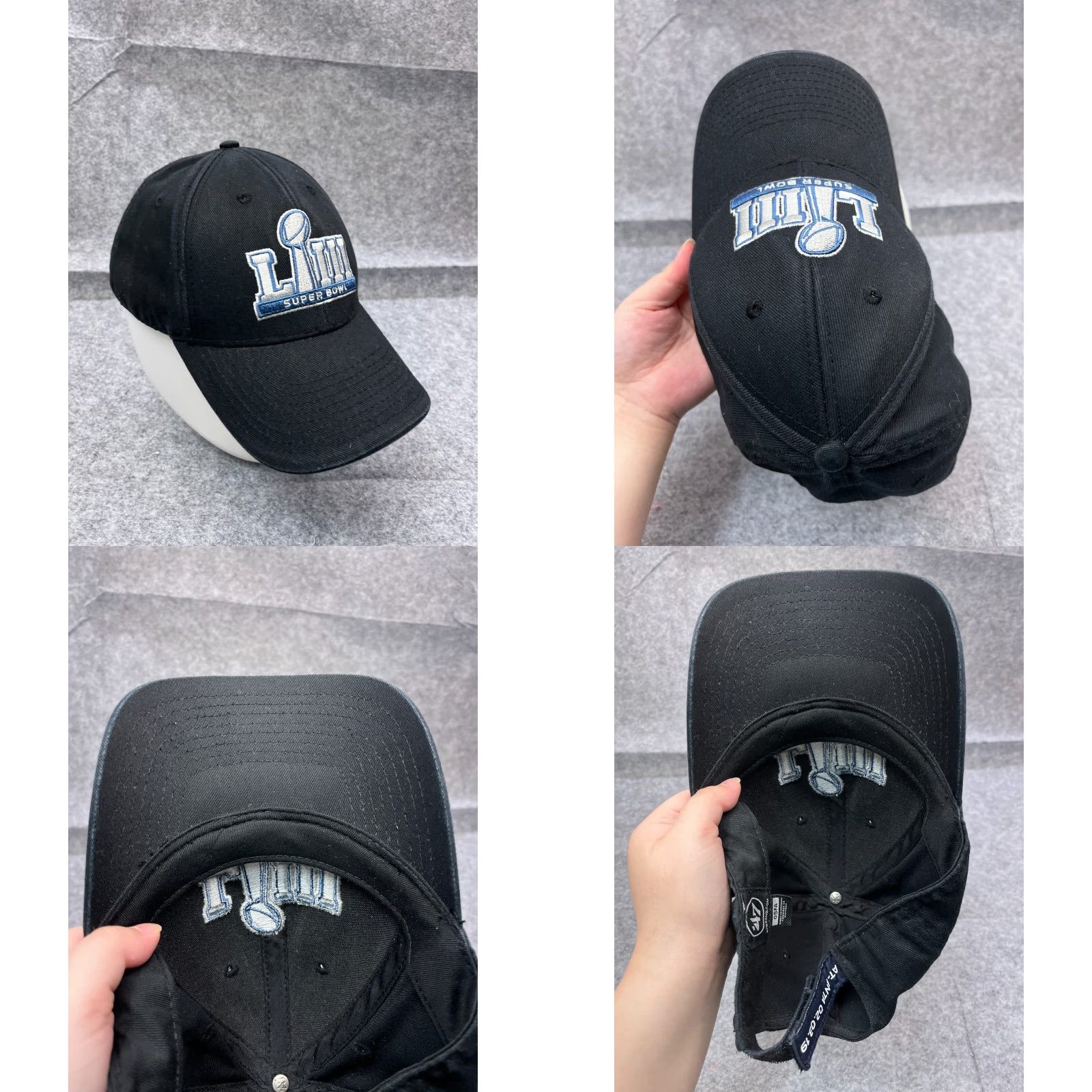 NFL '47 Super Bowl LIII Hat Cap Strap Back Adult One Size Black NFL 100% Cotton Size ONE SIZE - 8 Thumbnail