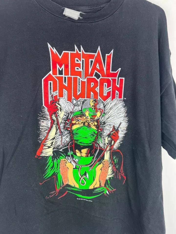 Vintage VINTAGE Metal Church "Fake Healer" T-Shirt 1989 size XXL Size US XXL / EU 58 / 5 - 8 Thumbnail