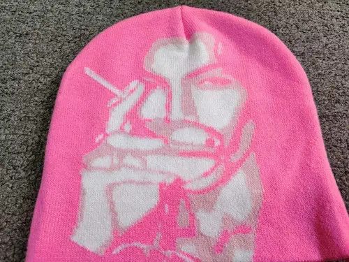 Robert Lewis Prince No Cuff Graphic Beanie Hat Pink Color Size ONE SIZE - 4 Thumbnail