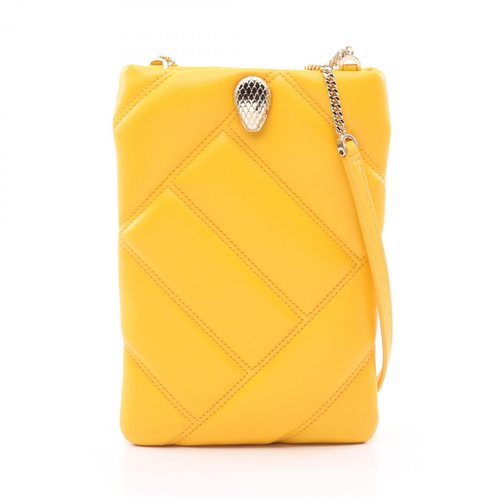 Bvlgari Bvlgari Serpenti Cabochon Leather Phone Case Bag Leather Shoulder Bag in Yellow, Women's