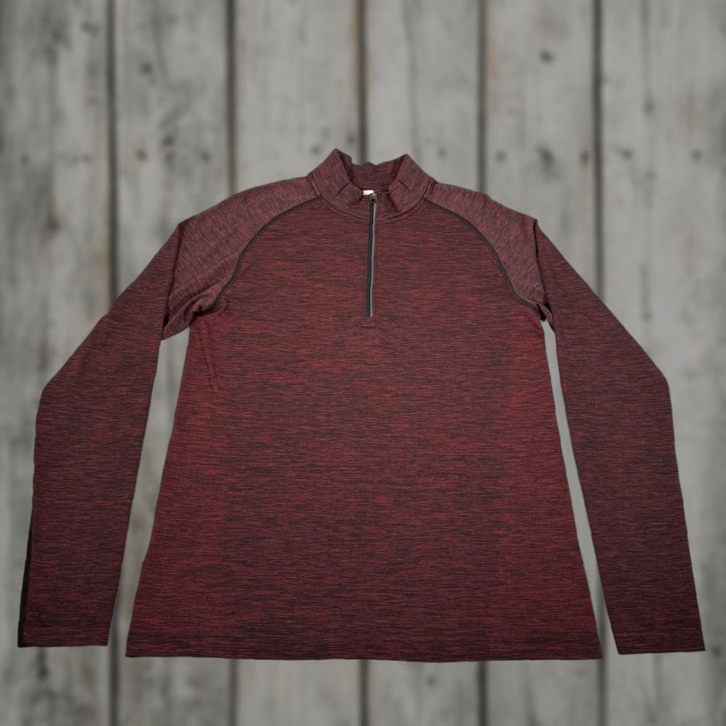 Lululemon Lululemon Mens Shirt Large Red Black Metal Vent Tech 1/4 Zip Long Sleeve Raglan Mock Neck Reflective Logo Size US L / EU 52-54 / 3 - 1 Thumbnail