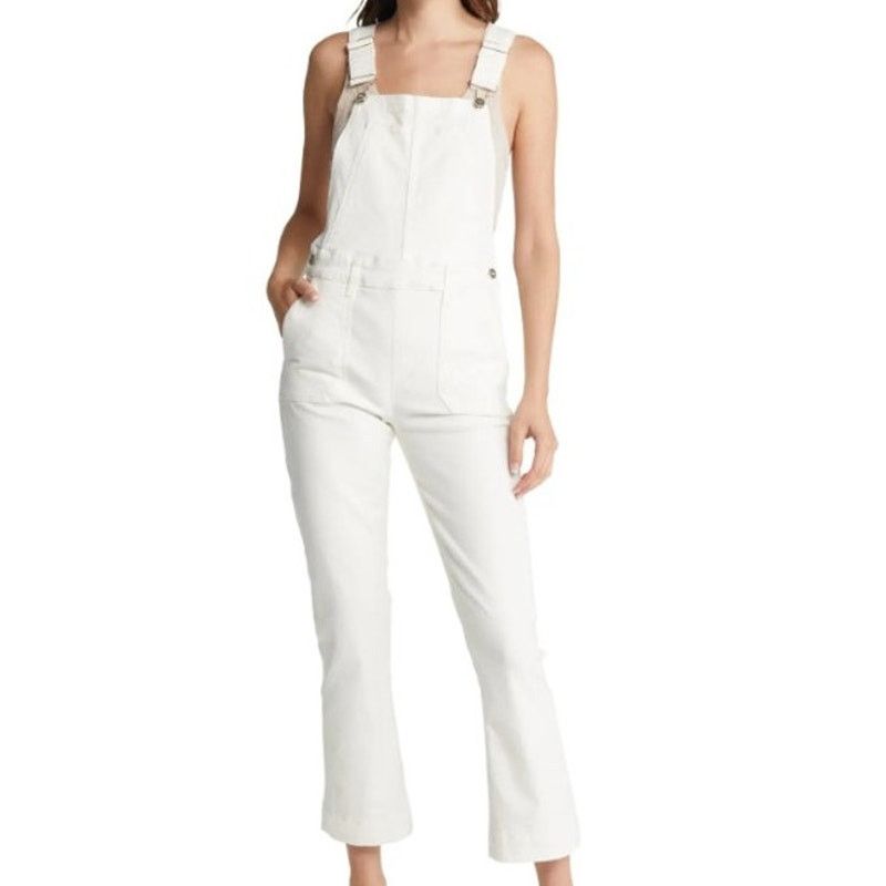 Paige NWT PAIGE Claudine Denim Overall Blank Canvas Ankle Flare 28 Size 28" / US 6 / IT 42 - 1 Thumbnail