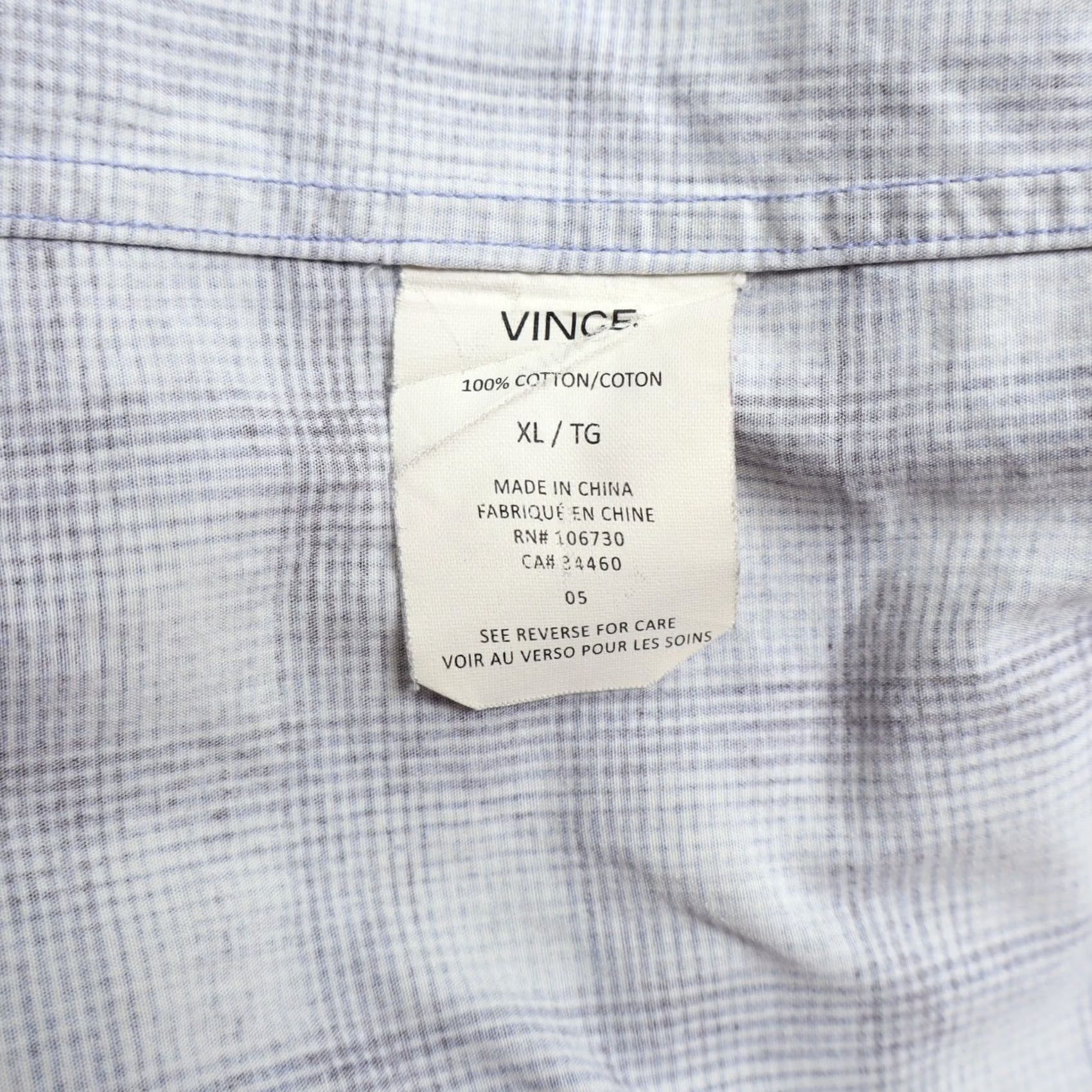 Vince Vince Shirt XL Multicolor Cotton Plaid Button-Up Long Sleeve Relaxed Slim Mens Size US XL / EU 56 / 4 - 5 Thumbnail