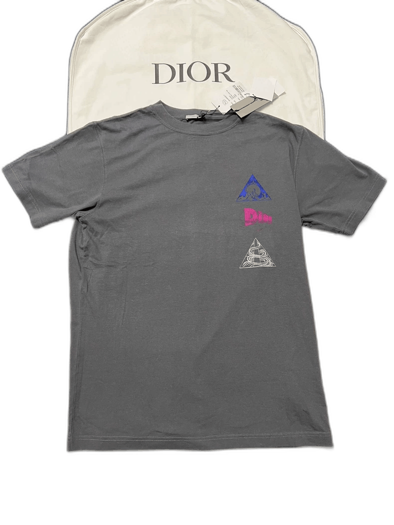 Dior Dior Gray Short Sleeve Printed T-Shirt-2507