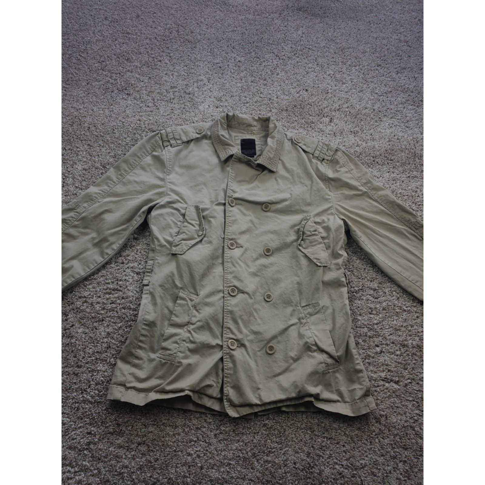 Cotton On Cotton On Jacket Womens Military Twill Pockets Large L Beige Khaki Cotton Outer Shell Size L / US 10 / IT 46 - 3 Thumbnail